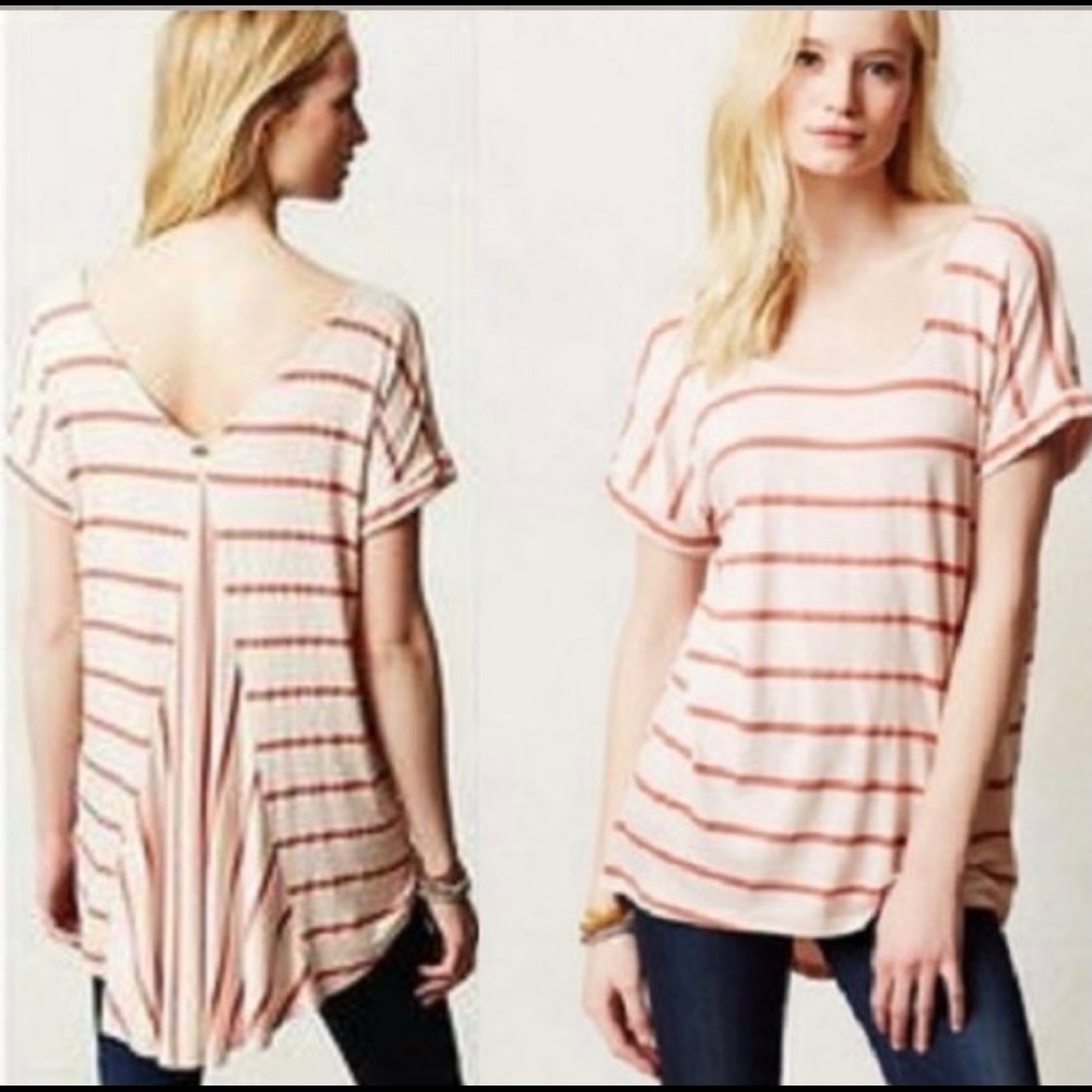 Anthropologie Pure + Good High Low Striped Top
